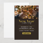 Invitation de la fête de la Saint-Sylvestre Animé  (Devant / Derrière)