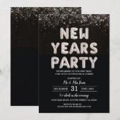 Invitation de la fête de la Saint-Sylvestre Black  (Devant / Derrière)