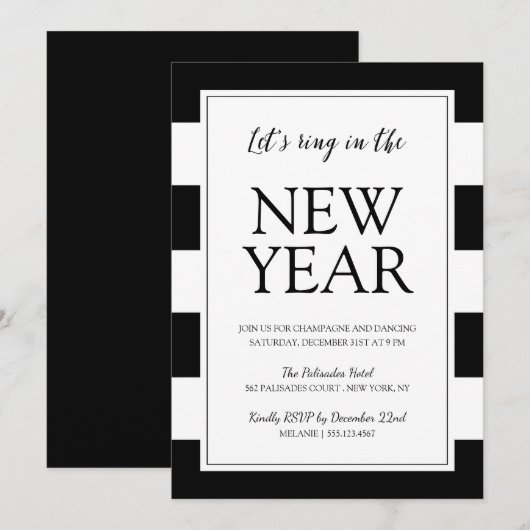 Invitation de la fête de la Saint-Sylvestre modern (Devant / Derrière)