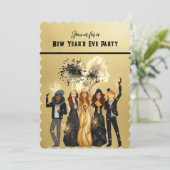 Invitation de la fête de la Saint-Sylvestre Noir e (Debout devant)