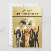 Invitation de la fête de la Saint-Sylvestre Noir e (Devant)