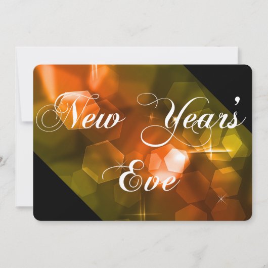 Invitation de la fête de la Saint-Sylvestre Orange (Devant)