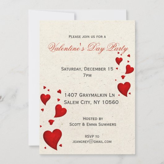 Invitation de la fête de la Saint Valentin moderne (Devant)