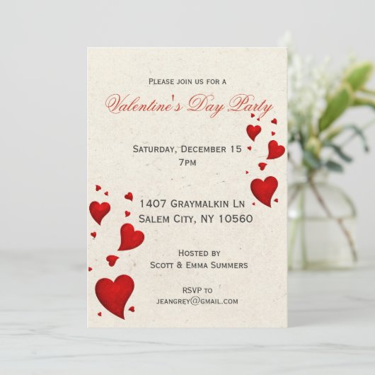 Invitation de la fête de la Saint Valentin moderne (Debout devant)