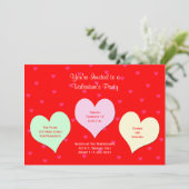 Invitation de la fête de la Saint-Valentin Rouge S (Debout devant)