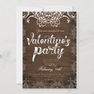 Invitation de la fête de la Saint-Valentin rustiqu