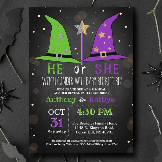 Invitation de la fête de la Sorcière d'Halloween
