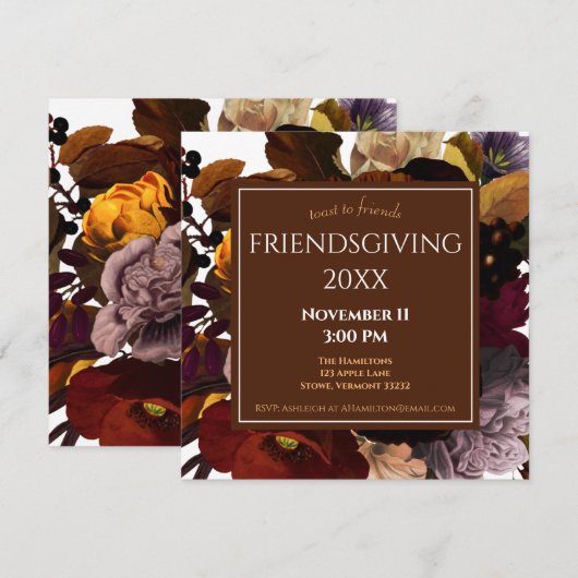 Invitation de la fête de l'Action de grâce (Devant / Derrière)
