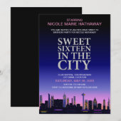 Invitation de la fête de l'affiche sweet sixteen (Devant / Derrière)