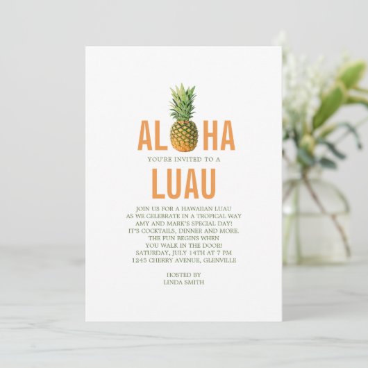 Invitation de la fête de l'ananas Luau (Debout devant)