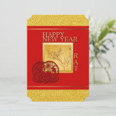 Invitation de la fête de l'année du Rat chinois de (Debout devant)