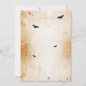 Invitation de la fête de l'Araignée gothique noire (Dos)