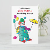 Invitation de la fête de l'enfant amusant ballon c (Debout devant)