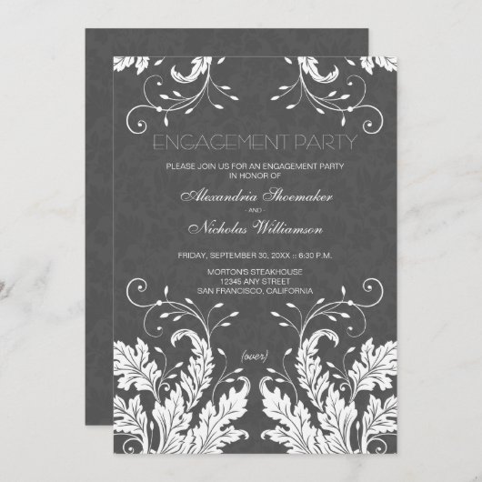 Invitation de la Fête de l'engagement floral moder (Devant / Derrière)
