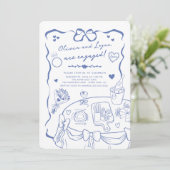 Invitation de la Fête de l'Engagement Whimsical te (Debout devant)