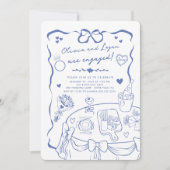 Invitation de la Fête de l'Engagement Whimsical te (Devant)