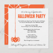 Invitation de la fête de l'Halloween avec orange s (Devant / Derrière)