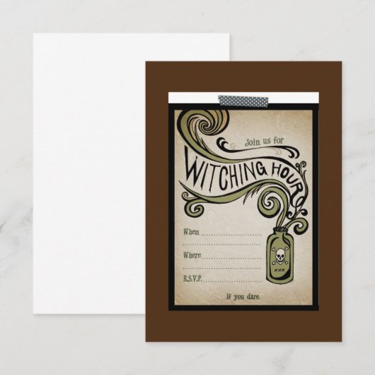 Invitation de la fête de l'heure sorcière (Devant / Derrière)