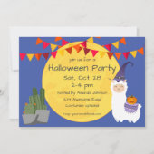 Invitation de la fête de Llama Halloween (Devant)
