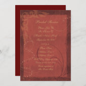 Invitation de la Fête de l'mariée de design de Bur (Devant / Derrière)