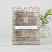 Invitation de la Fête de l'mariée de Mason Jar rus (Debout devant)