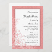 Invitation de la Fête de l'mariée de PINK Rose Dus (Devant / Derrière)