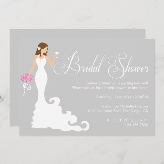 Invitation de la Fête de l'mariée de posh de marié (Devant / Derrière)