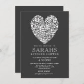 Invitation de la Fête de l'mariée de thé de cuisin (Devant / Derrière)