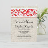 Invitation de la Fête de l'mariée de toile rouge n (Debout devant)