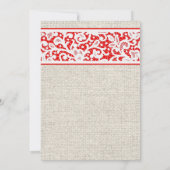 Invitation de la Fête de l'mariée de toile rouge n (Dos)