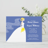 Invitation de la Fête de l'mariée des épouses bleu (Debout devant)