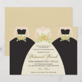 Invitation de la Fête de l'mariée des femmes marié (Devant / Derrière)