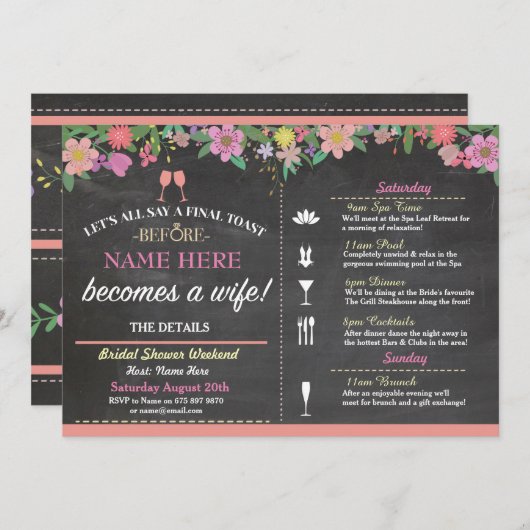 Invitation de la Fête de l'mariée torréfiée à l'éc (Devant / Derrière)