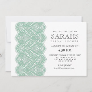 Invitation de la Fête de l'mariée White with Mint