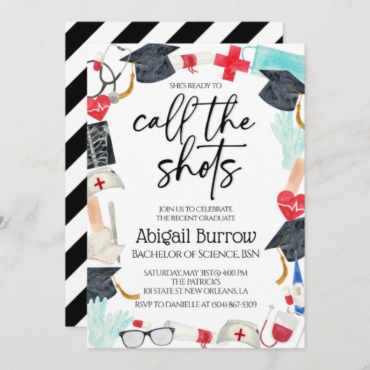 Invitation de la fête de l'obtention d'un diplôme  (Devant / Derrière)