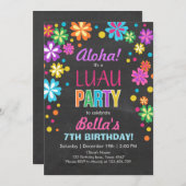 Invitation de la fête de Luau Anniversaire tropica (Devant / Derrière)