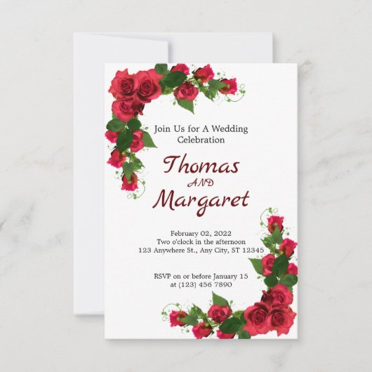 Invitation de la fête de mariage (Devant)