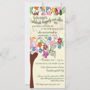 Invitation de la fête de mariage de l'arbre floral