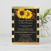 Invitation de la fête de mariage moderne Sunflower (Debout devant)