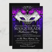Invitation de la fête de Masquerade de la chauve-s (Devant / Derrière)