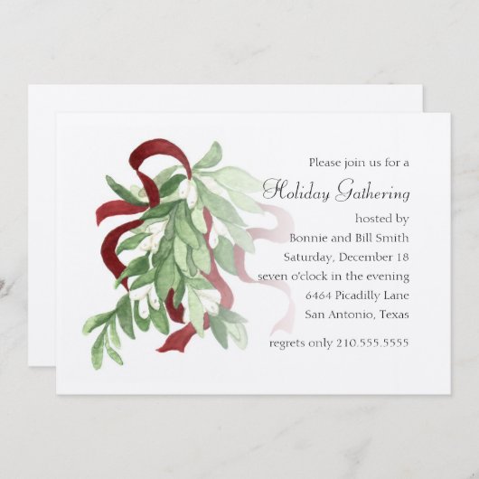 Invitation de la fête de Mistletoe (Devant / Derrière)