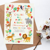 Invitation de la fête de naissance Safari, Jungle 