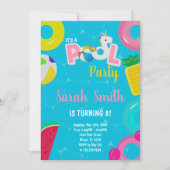 Invitation de la fête de natation d'été magique (Devant)