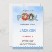 Invitation de la fête de natation d'été pour enfan (Devant)