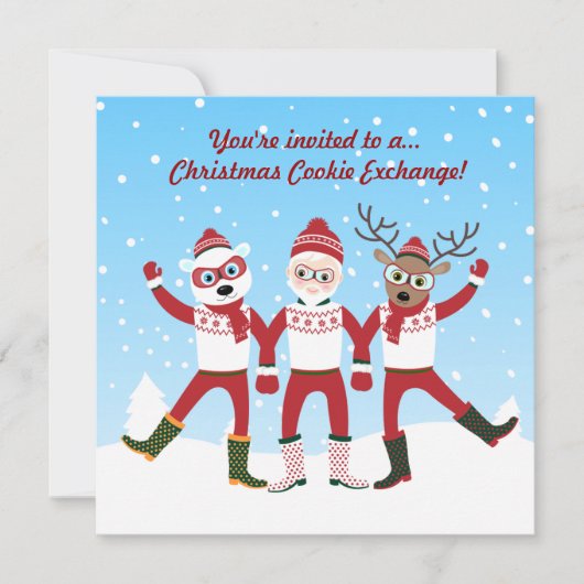 Invitation de la fête de Noël Cookie Swap (Devant)