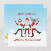 Invitation de la fête de Noël des amis (Devant / Derrière)