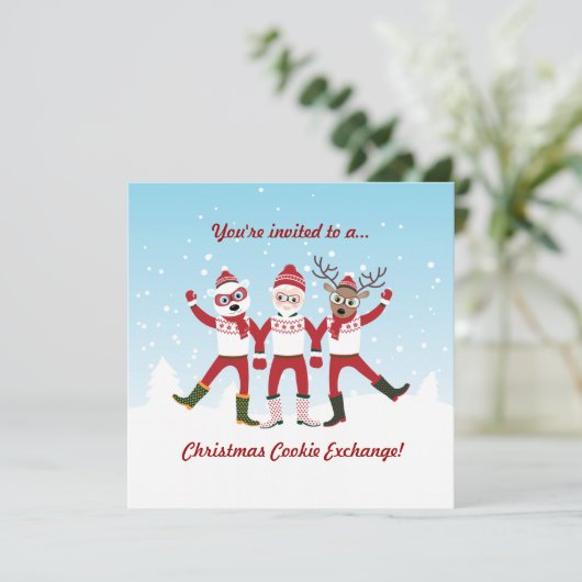 Invitation de la fête de Noël des amis (Debout devant)