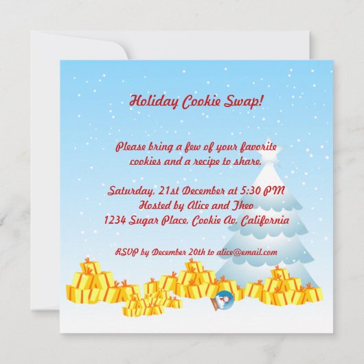 Invitation de la fête de Noël des amis (Dos)