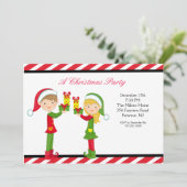 Invitation de la fête de Noël des petits elfes (Debout devant)