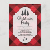 Invitation de la fête de Noël en buffle rouge et n (Devant)